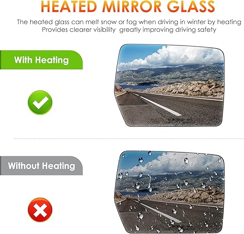 Miniatura 4 de Espejo lateral derecho de repuesto compatible con Ford F150 2011 2012 2013 2014 Espejo retrovisor calefactable reemplazo 4L3Z-17K707-DA