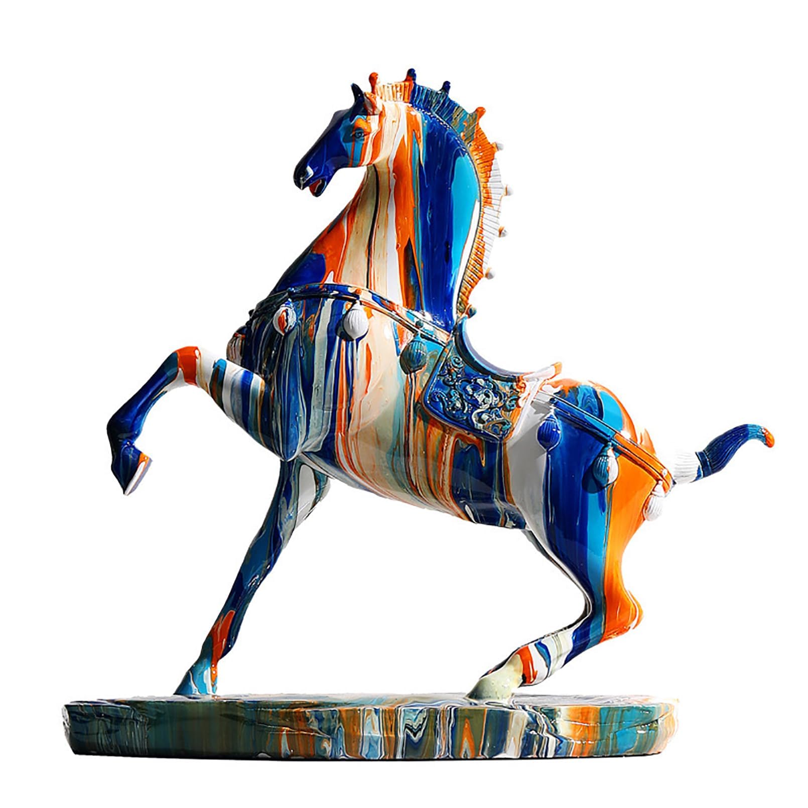 YXCQHZM Horse Figurine Decor,Realistic Horse Statue,Horse Sculpture Decor Resin Ornaments,Colorful Horse Statue Decoration Craft Home Office Decoration Accessories Wedding Suitable As A Gift