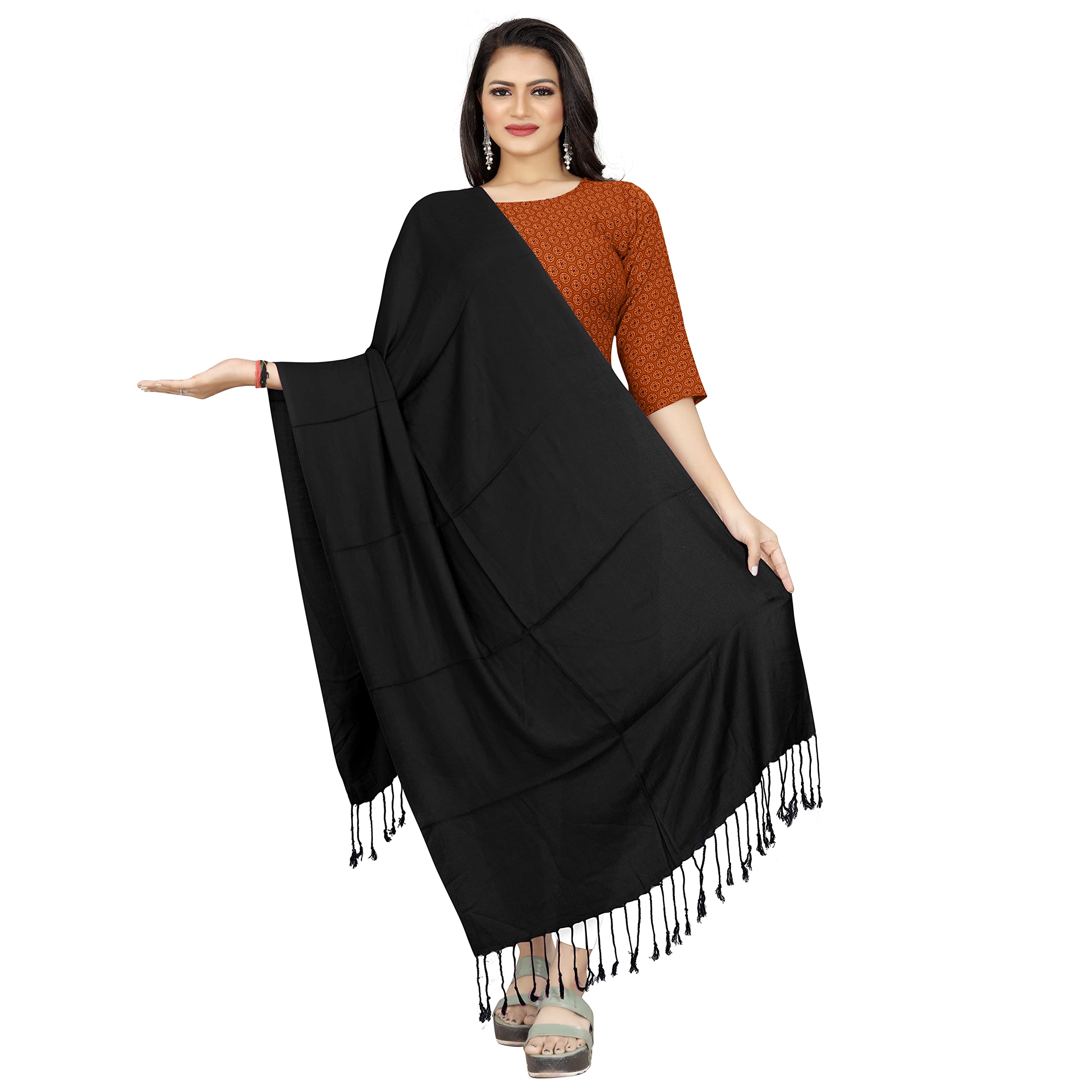 Dupatta for Women | Universal Size Scarf for Women | Stylish Chunni | Soft & Skin-Friendly Stole/Cotton Dupatta for Girls with Tassel Work | Comfortable for All Seasons