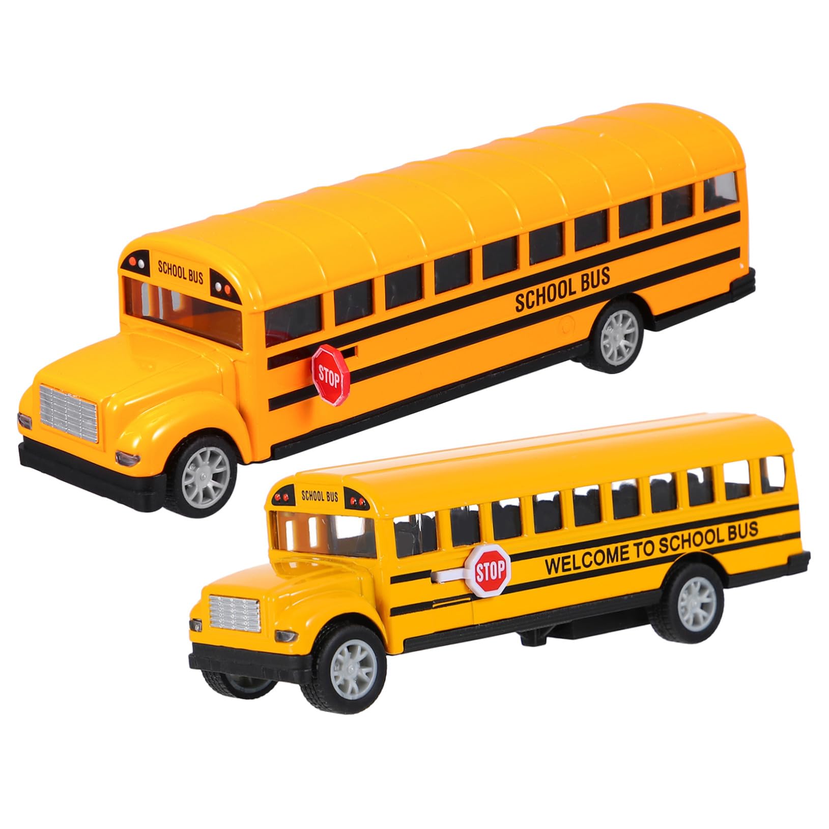 Autobús Escolar de Aleación Amarillo Puertas, 2 Piezas