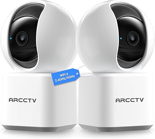 Cámara de seguridad de 4MP para seguridad del hogar, cámara de seguridad WiFi 6 para interiores con seguimiento de movimiento, conversación de 2