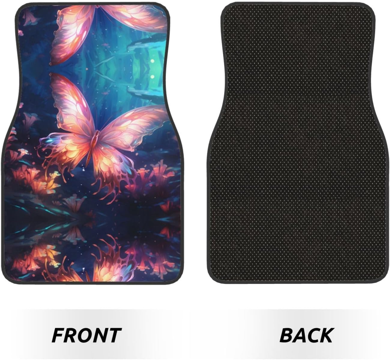Magic Butterfly Patterned car mats 4-piece set | For cars/SUVs/trucks | Firm fit without displacement