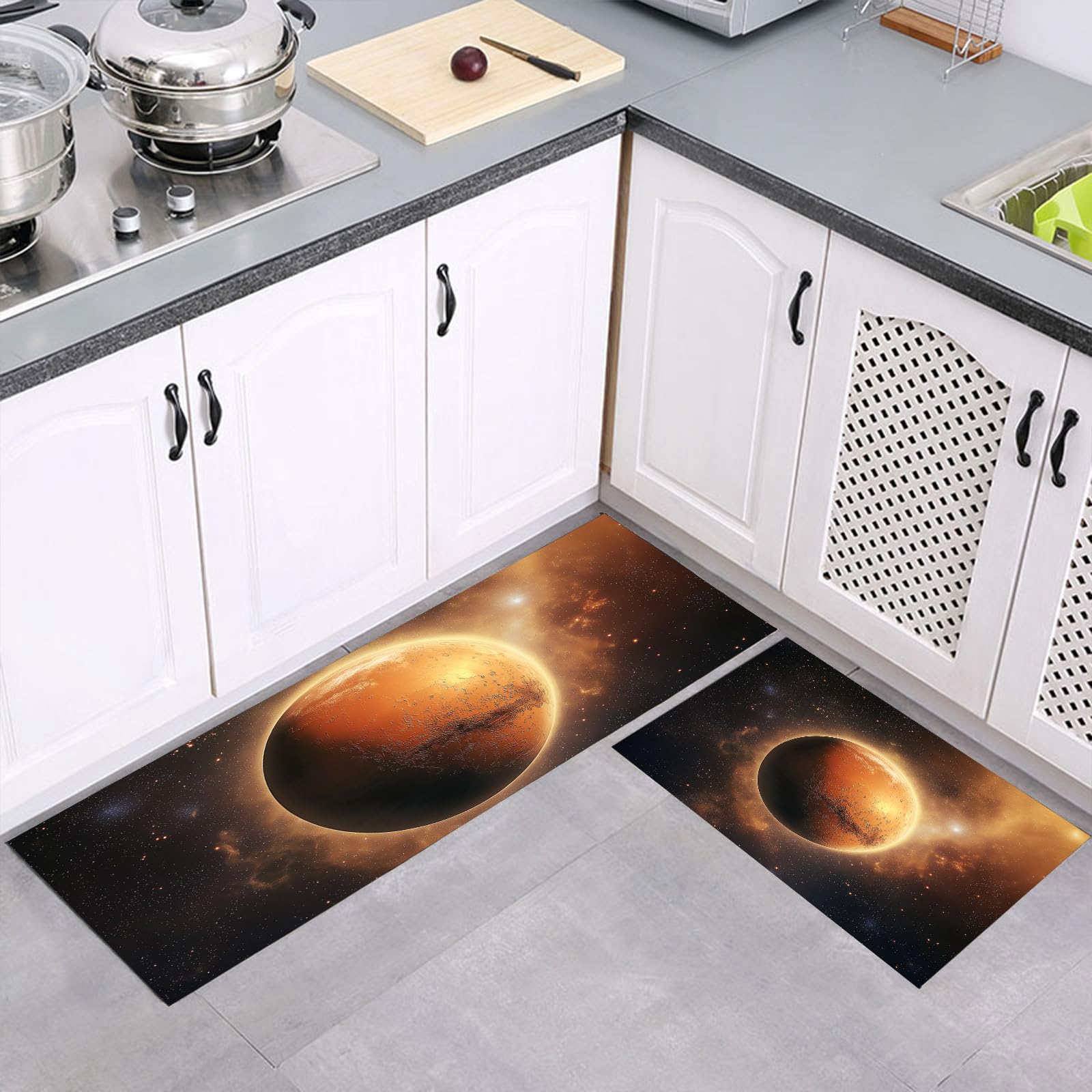 Tapis de cuisine antidérapant contre les glissades et sols mouillés ensemble de 2 pièces