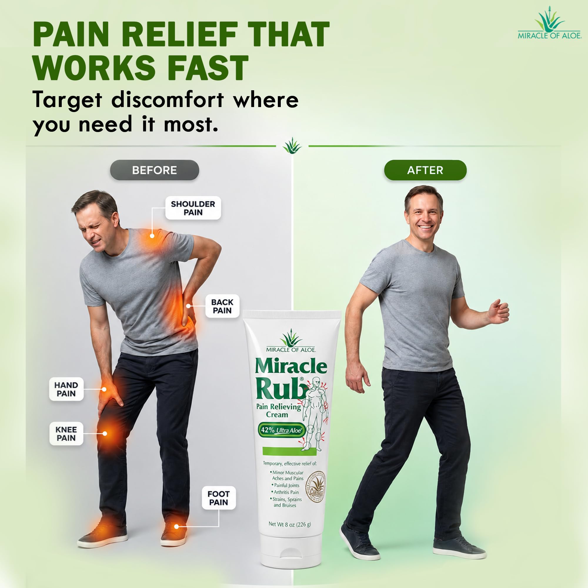 Miracle of Aloe Miracle Rub Pain Relieving Cream 8 Oz, Muscle & Joint Cream — Amazon image 6