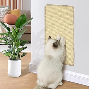 Rascador Gatos Sisal Natural,60x30cm,Protección Muebles,Cuida Uñas Gato,Diseño Sostenible y Elegante para tu Hogar Felino,para Sofa,Pared,Cama,Esquina,antiarañazos,Protector