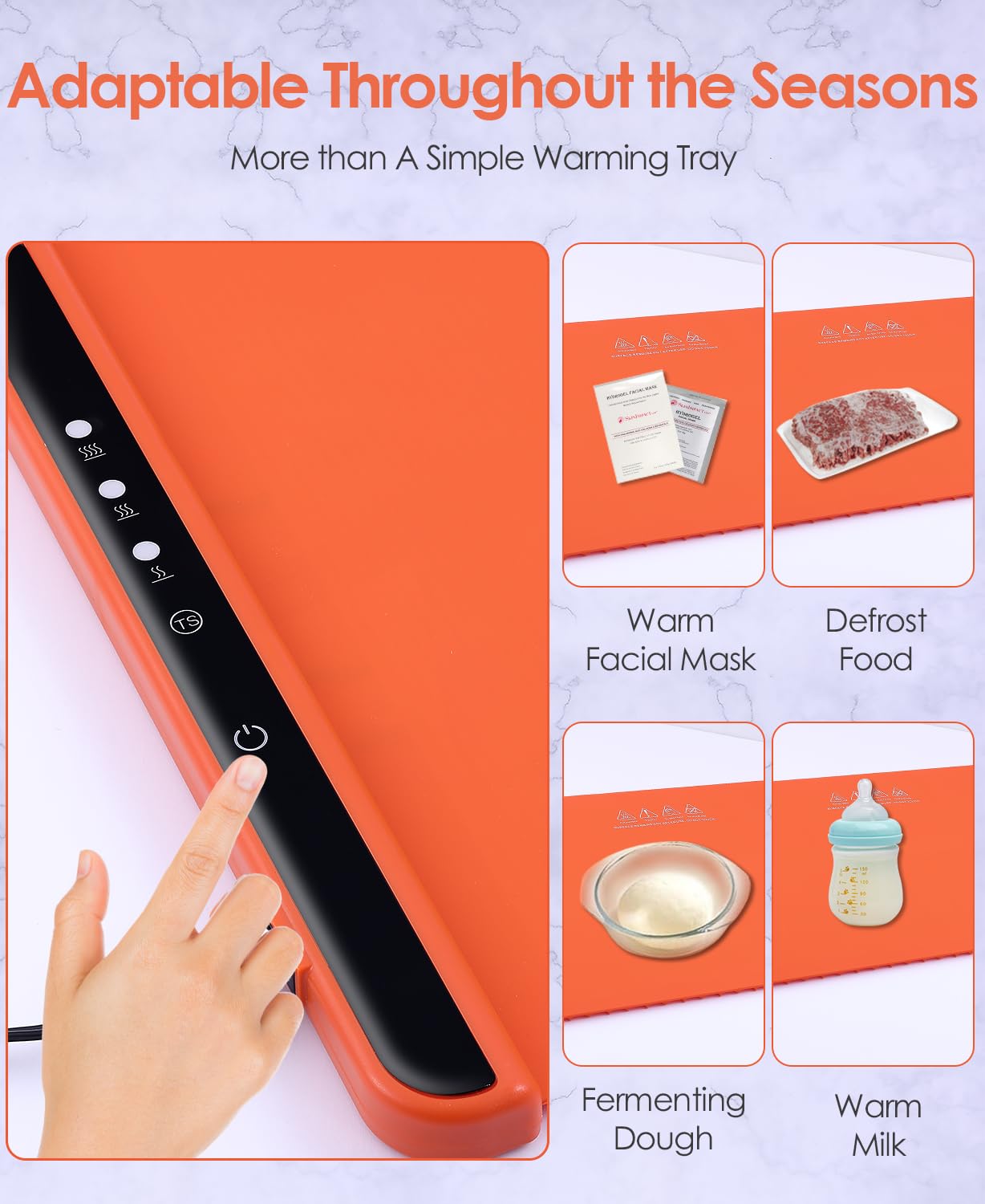 Vassoio Riscaldante Elettrico Pieghevole - Temperatura Regolabile 60/80/100&deg;C, Per Buffet E Feste