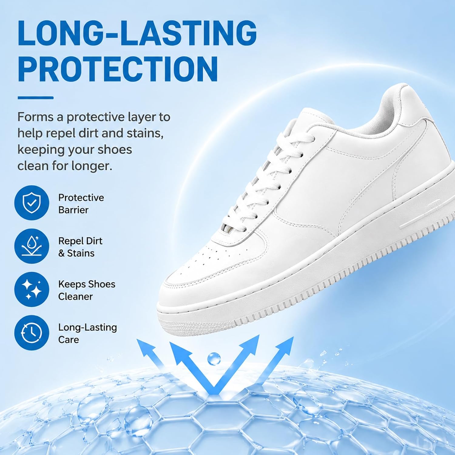 White shoe cleaner cream: Equipped with a sponge wipe it quickly removes stains without water leaving shoe surfaces bright and fresh