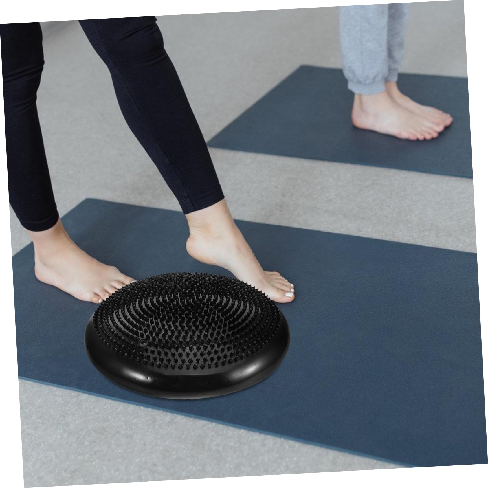 Milisten 2pièces Chaise De Yoga Base Exercice Ballon Équilibre Tapis Gonflable Pour Fitness Stable Coussin Rond Pour Maison Bureau