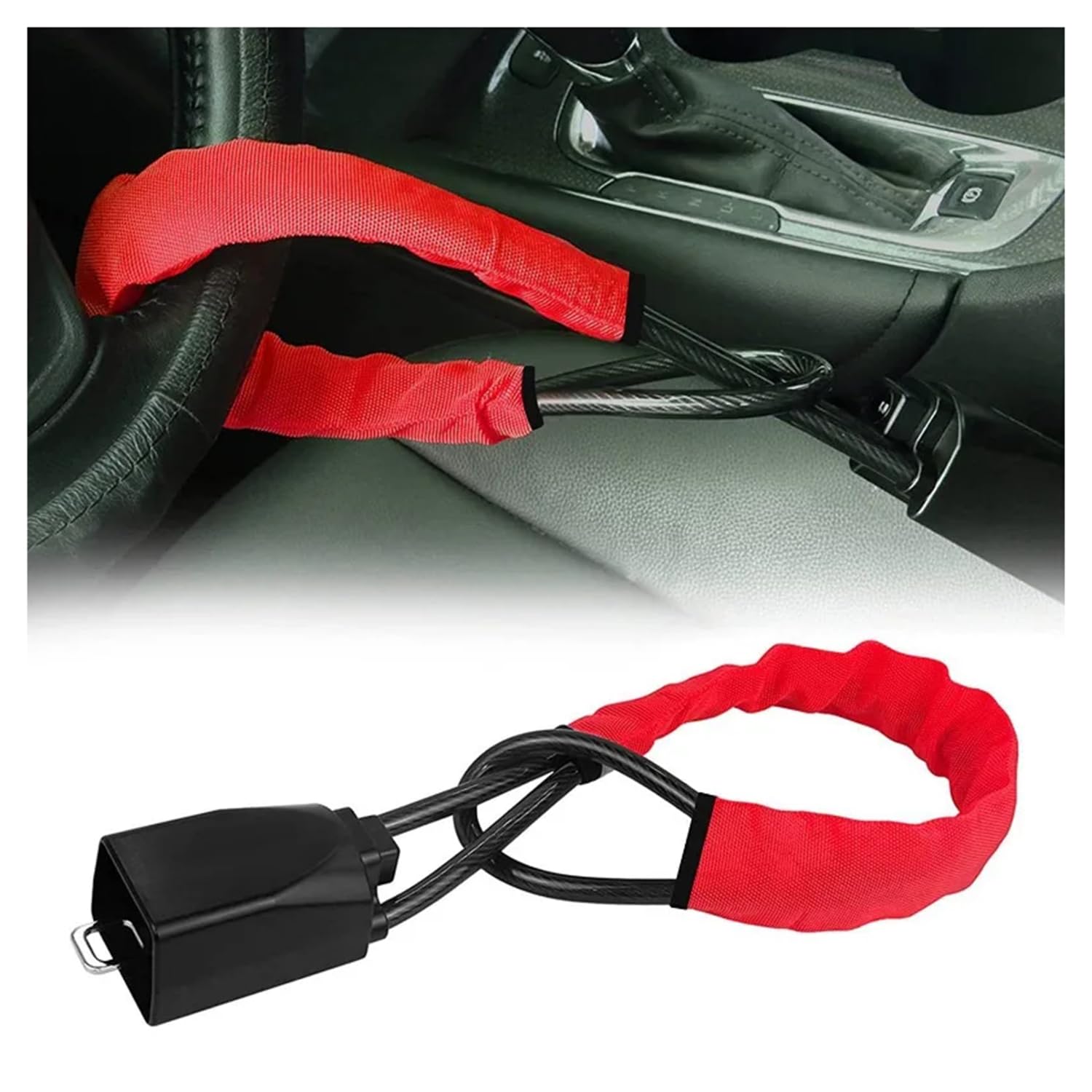 MNBHJGR Steering Wheel Lock, for Toyota C-HR Hybrid 2024 2025 Car Steering Wheel Locks, Car Lock Anti-Theft Device, High Visibility, Adjustable Length,B