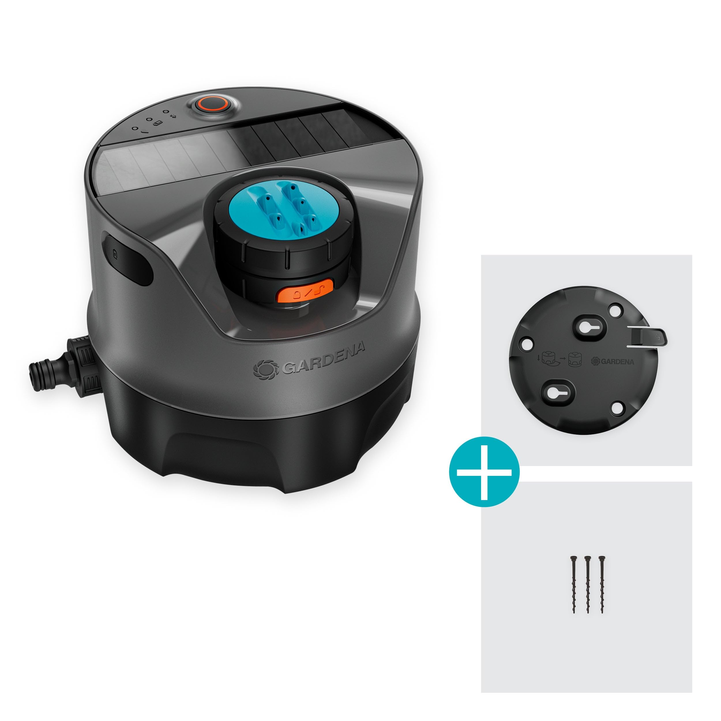 Gardena AquaPrecise Bewässerungssystem für Rasenflächen bis zu 320 m²: solarbetrieben, gleichmäßige Wasserverteilung, für jede Gartenform, Bluetooth, einfache Installation (16000-20)