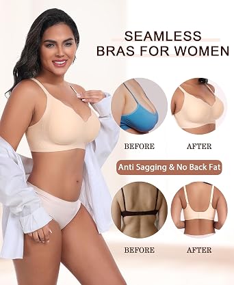 Ganado Wireless Jelly Bras for Women Seamless Bra