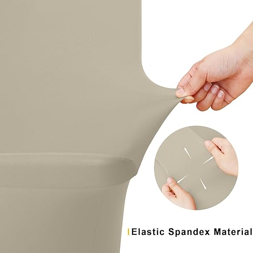 Miniatura 168 de Smiry Paquete de 2 manteles de elastano de 6 pies, elásticos ajustables, lavables y sin arrugas, rectangulares para mesa de patio, para exteriores,