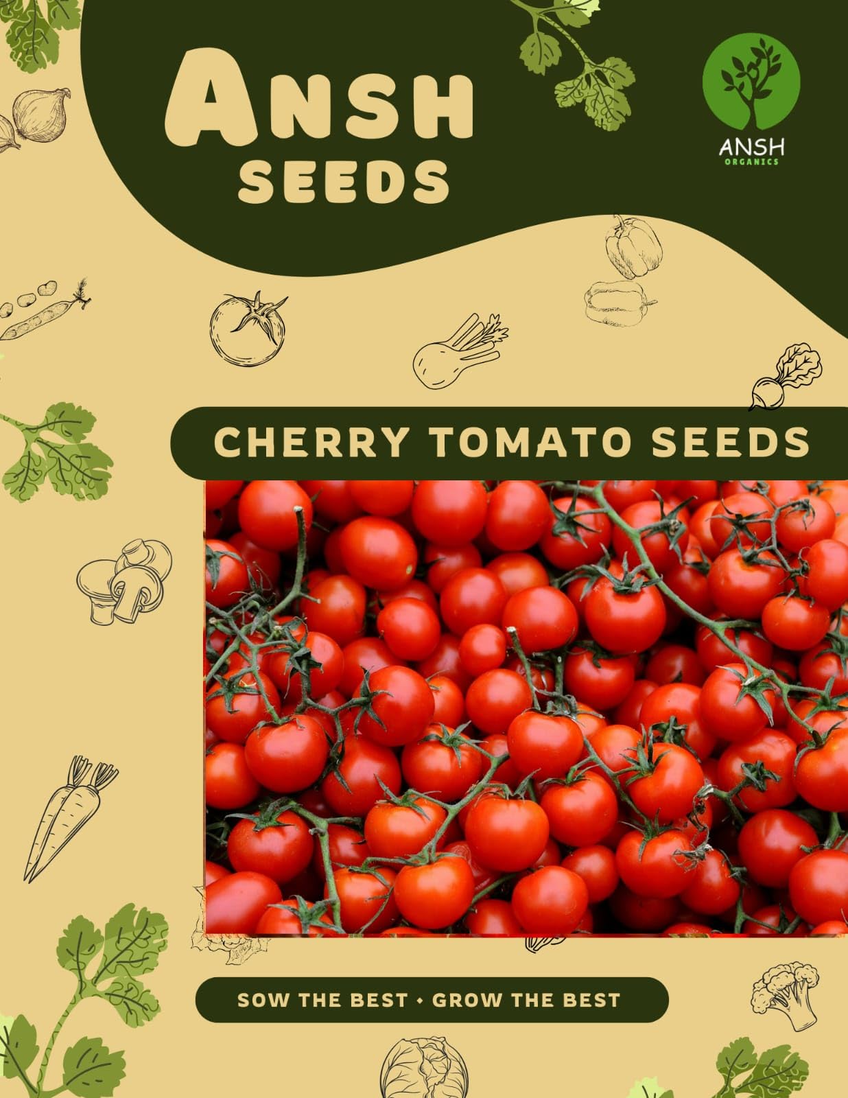 ANSH Cherry Tomato Vegetable Seeds for Planting (Red,Pack of 110+ seeds) (B0DGGVDFCB) Amazon Price History, Amazon Price Tracker
