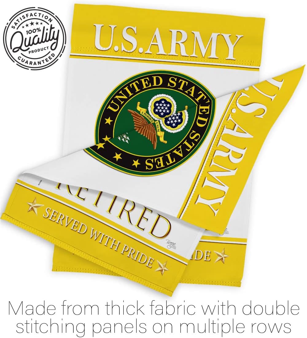 US Army Retired Garden Flag - Set with Stand Armed Forces Rangers United State American Military Veteran Retire Official - House Decoration Banner Small Yard Gift Double-Sided Made in USA 13 X 18.5 - Image 7