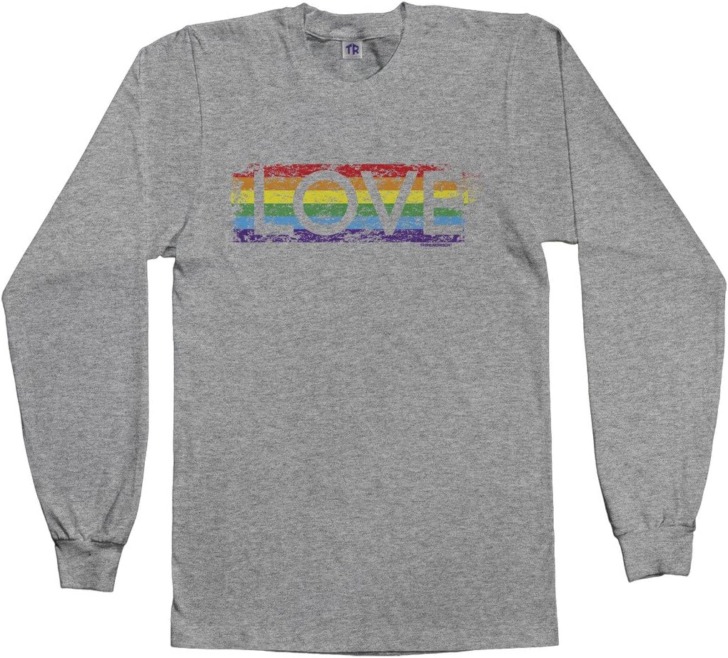 Threadrock Men's Gay Pride Rainbow Love Long Sleeve T-Shirt