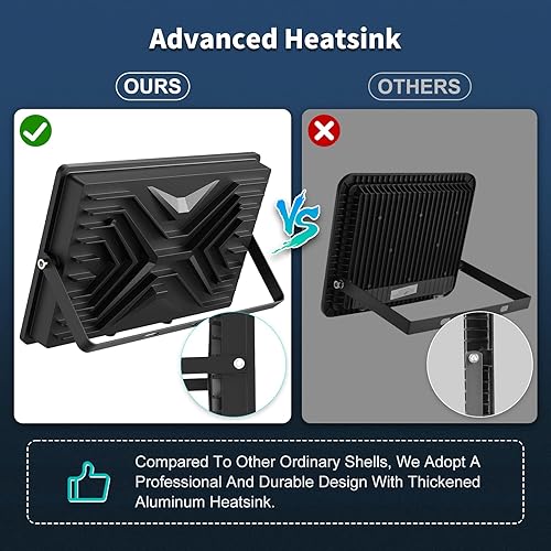 Miniatura 8 de Lightasea Luces de inundación LED para exteriores con enchufe 100W 10000LM IP66 impermeable luz de trabajo exterior DOB LED+conductor 5000K