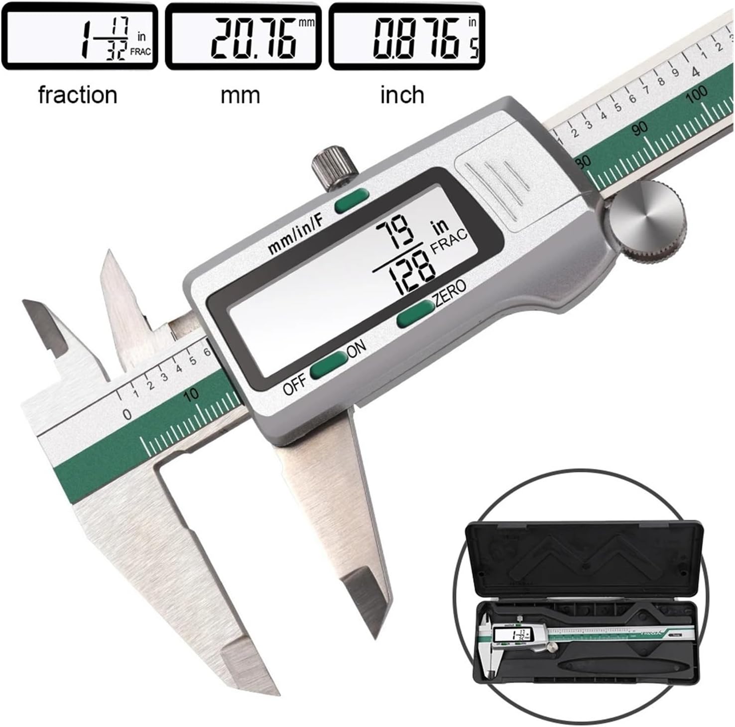 Stainless Steel Slide Caliper Vernier Ruler with Measuring Range of 0-150mm