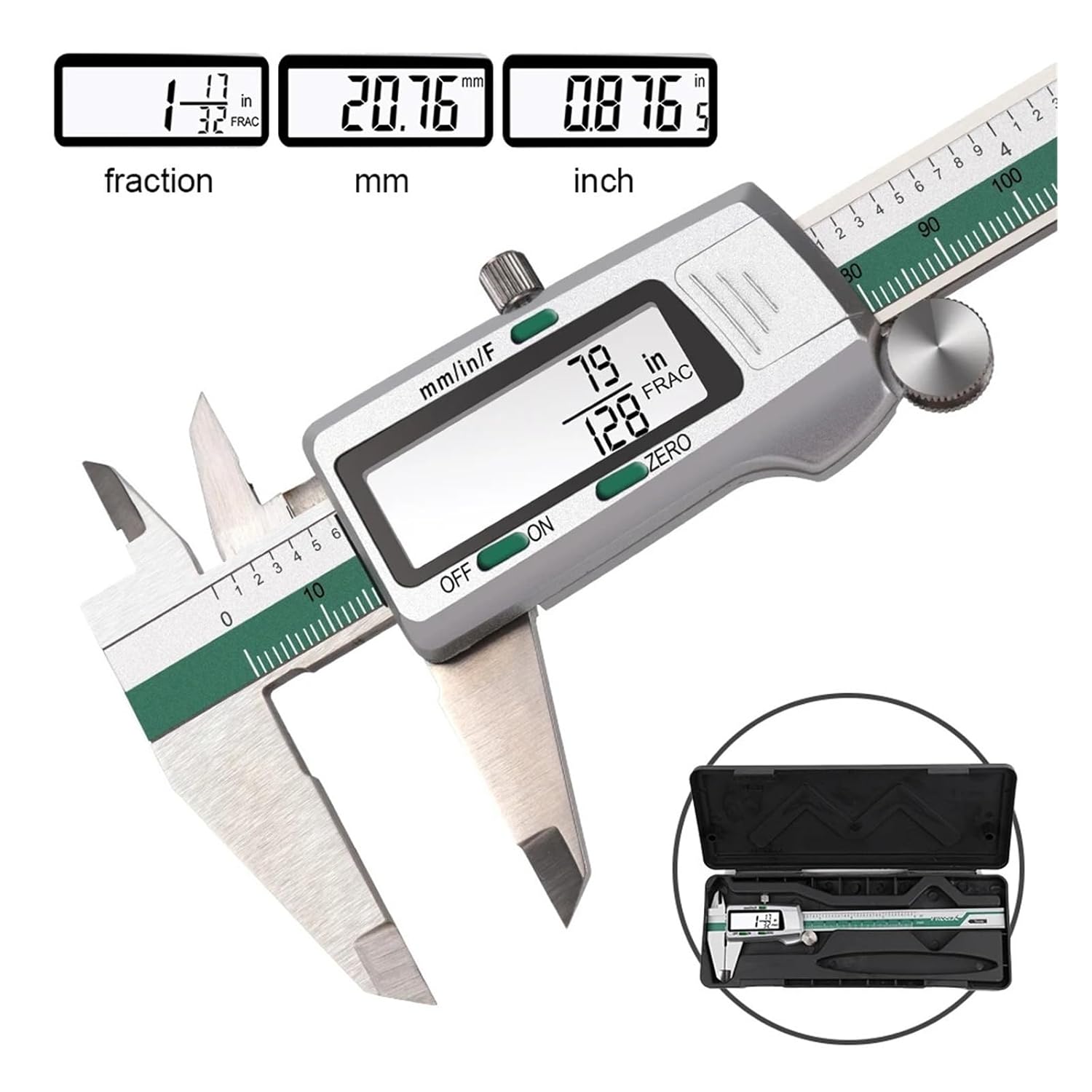 Stainless Steel Slide Caliper Vernier Ruler with Measuring Range of 0-150mm
