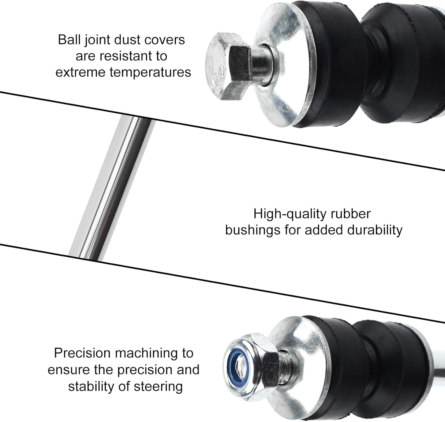 K80631 Front Sway Bar Link Kit Compatible with Chevy Silverado Suburban 1500/2500HD 1999-2019, Tahoe 1995-2006 Yukon XL Replaces K700539, 10385580, 15167767 （2PCS）