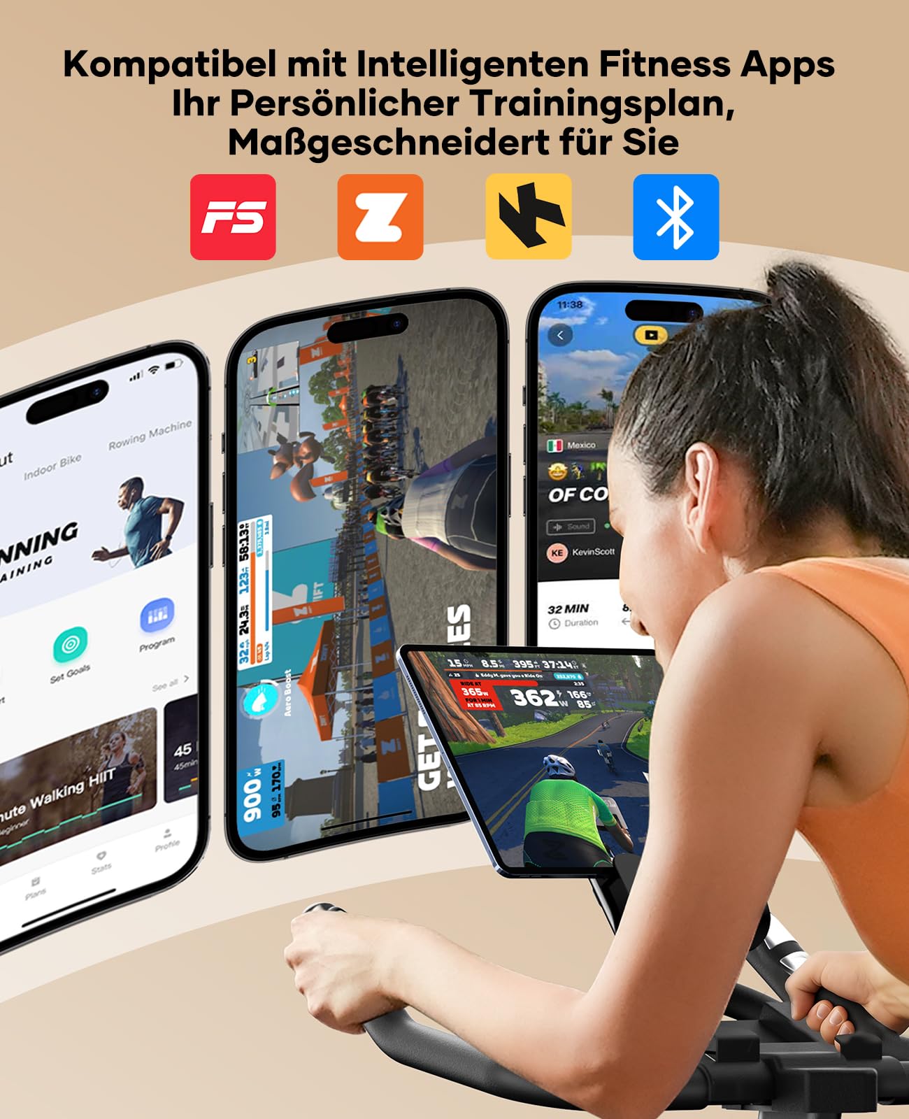 2026 Toputure Heimtrainer Fahrrad mit APP, 0-100% Magnetwiderstand Ergometer, 15KG Schwungrad, Bis 160KG, Hometrainer Indoor Bike mit LCD, Tablet-Halter, Getränkehalter, Ultraleise