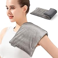 Vista 1 de Almohadilla térmica para microondas con funda lavable de 7 x 16 pulgadas, almohadilla térmica húmeda para el cuello, hombros, calambres, alivio