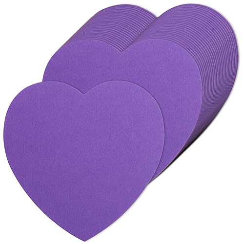 200 Heart Cutouts - 4 Inch Purple Heart Shapes -