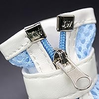 Vista 4 de Zapatos para mascotas, botas para perros, proteger las patas del perro, zapatillas de deporte de malla con cremallera de malla transpirable