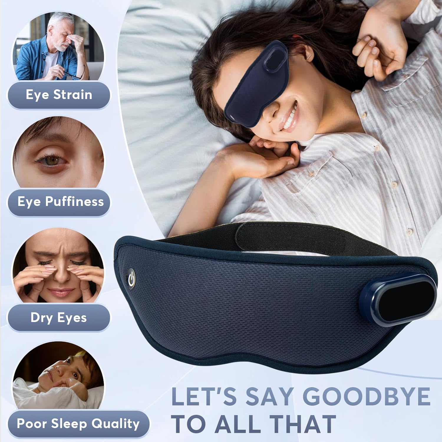 Eye Massager with Heat and Cooling Gel Mask, Birthday Gifts Ideas, Heated Eye Mask for Dry Eyes, Reduce Stye Reduce Eyes Strain Dry Eye Improve Sleep