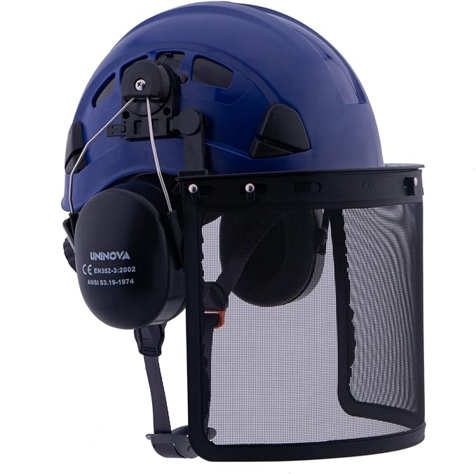 UNINOVA Safety Hard Hat with Face Shield Visor and Hearing Protection
