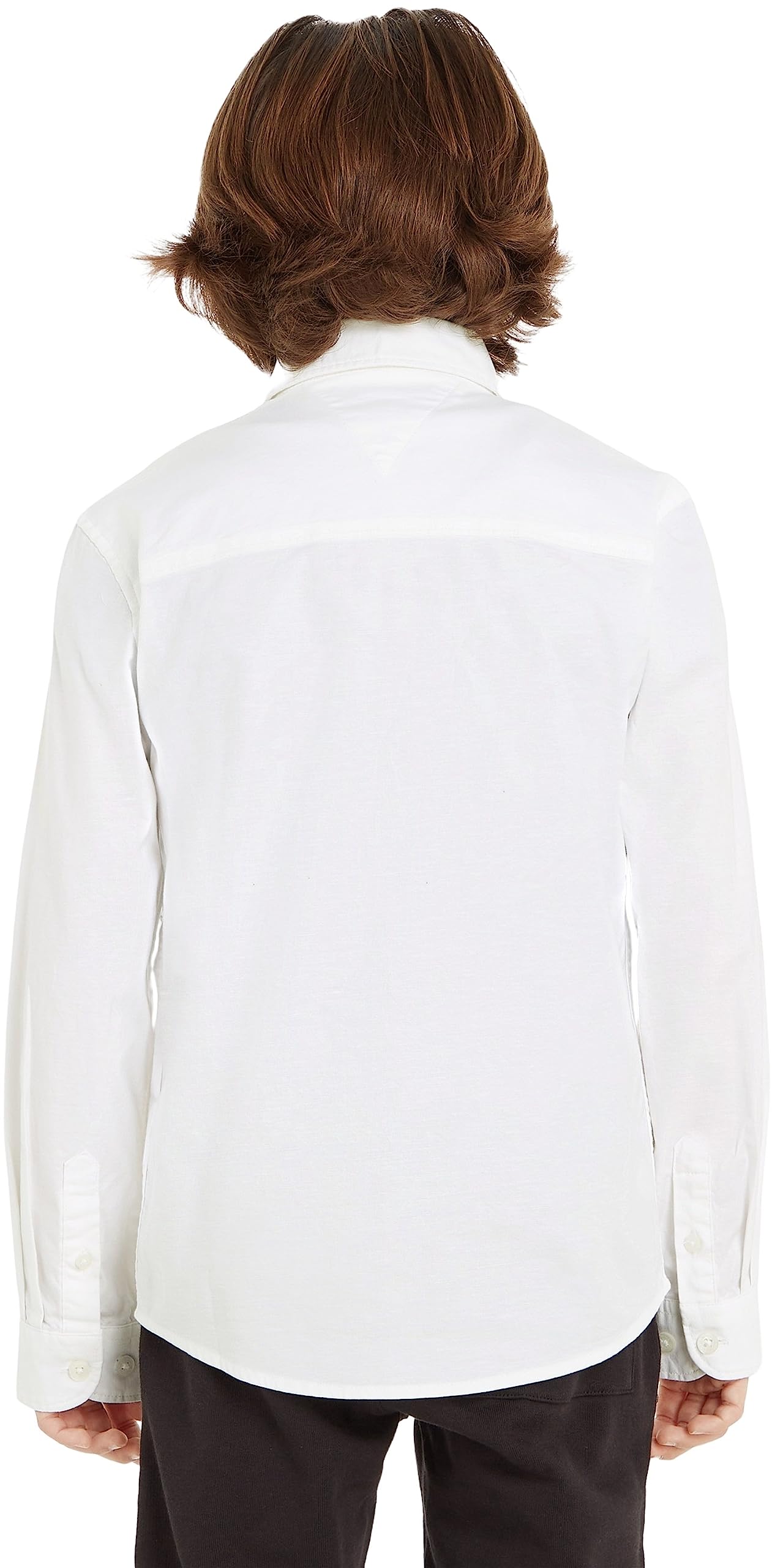 Tommy Hilfiger Chłopcy Boys Stretch Oxford Shirt L/S Koszula, Biały, 10 lat