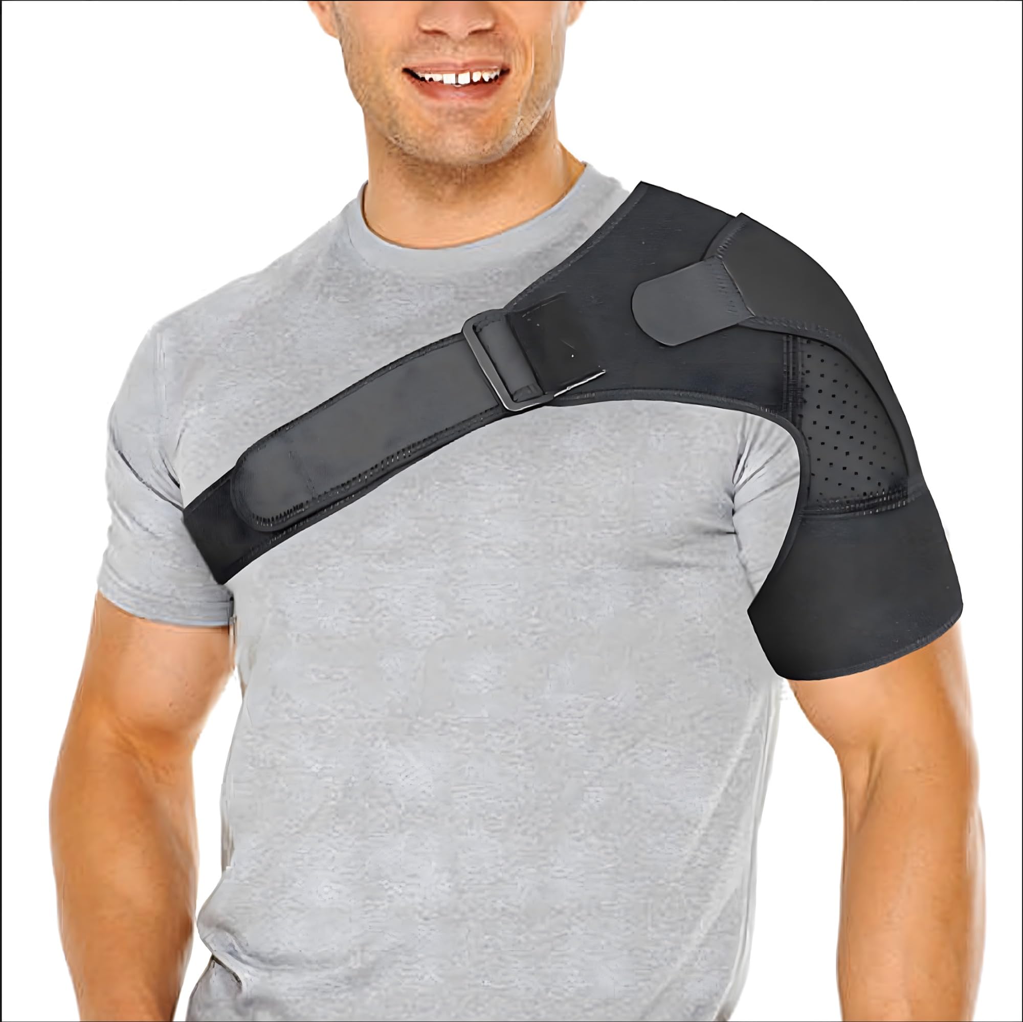 24x7 eMall Shoulder Brace, Rotator Cuff Support Brace and Arm Sling for Pain Relief, Shoulder Compression Sleeve for Preventing Strains and Dislocation, Adjustable Fits Left and Right Arm, Men & Women - Image 7 thumbnail