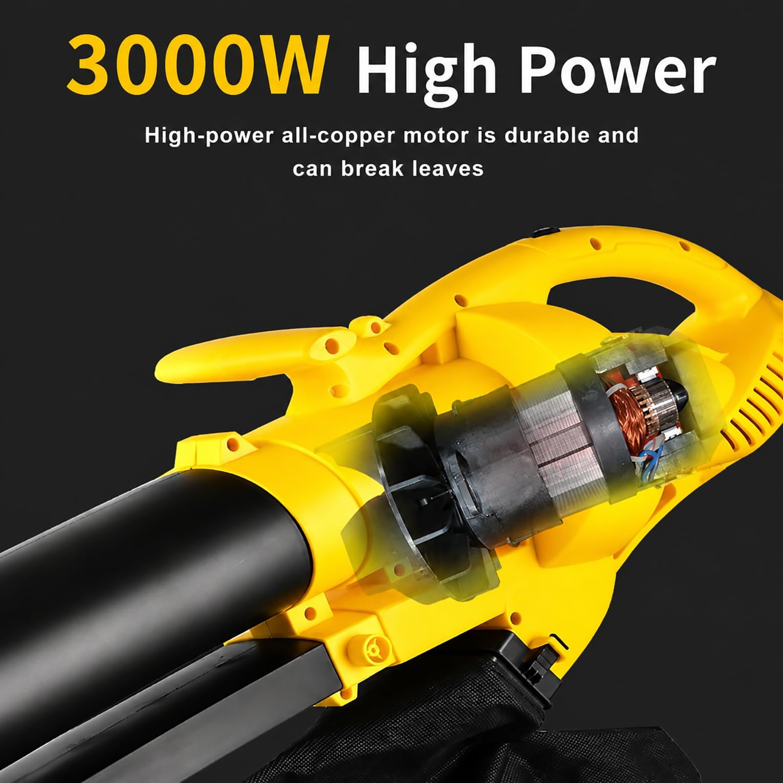Odkurzacz do liści 3000W, elektryczny dmuchawa ogrodowa 270 km/h