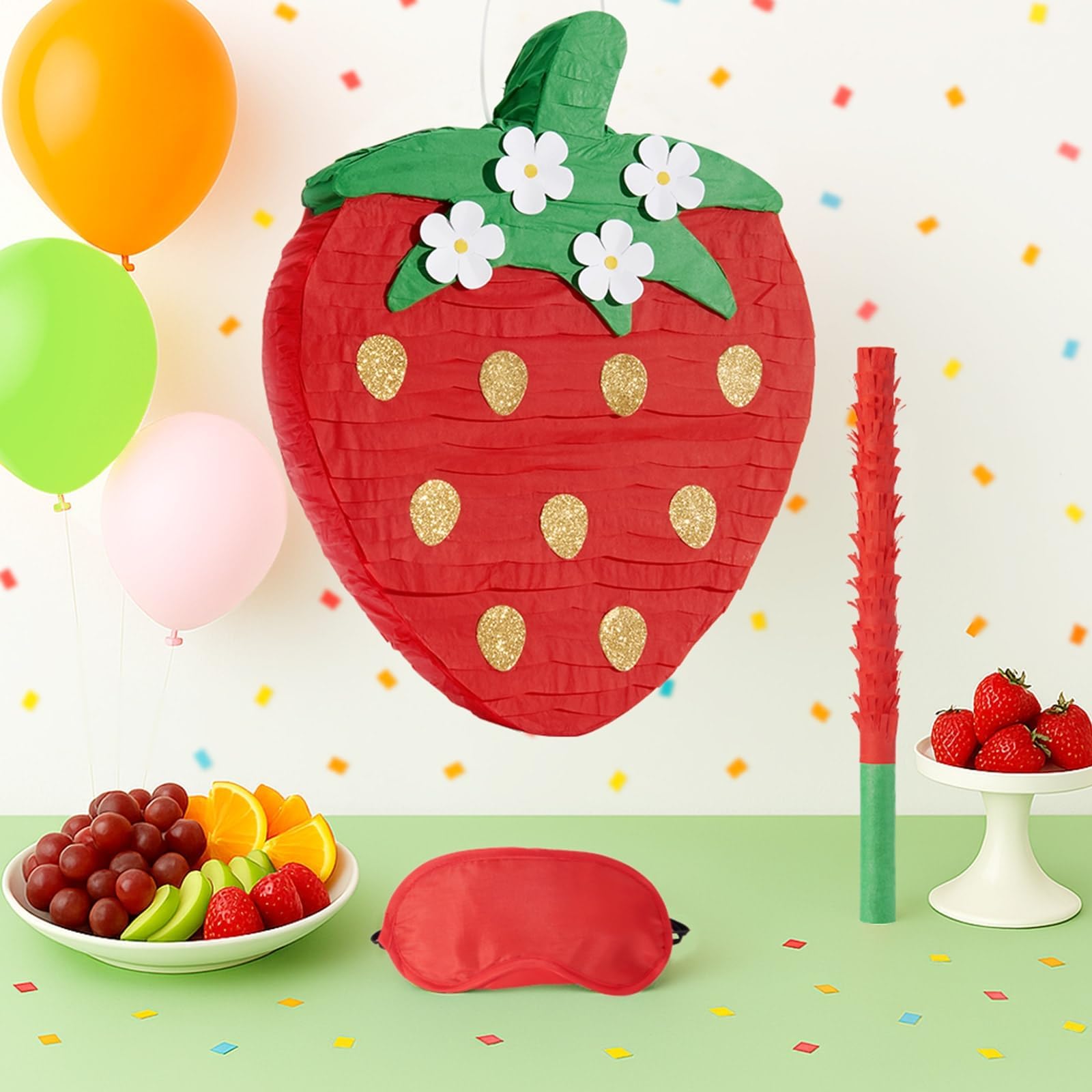 Striscione di compleanno a forma di fragola, decorazioni per il primo