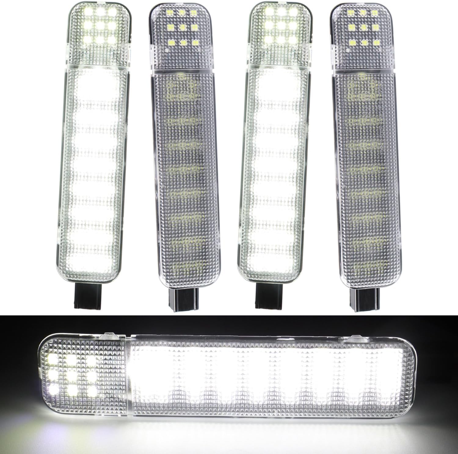 White Led Side Door Panel Lights Courtesy Light Fit for Chevy Sierra GMC C/K, Yukon Silverado 1500 2500 3500 Avalanche, Suburban, Hum-mer H2 4Pcs Car Interior Panel Lighting