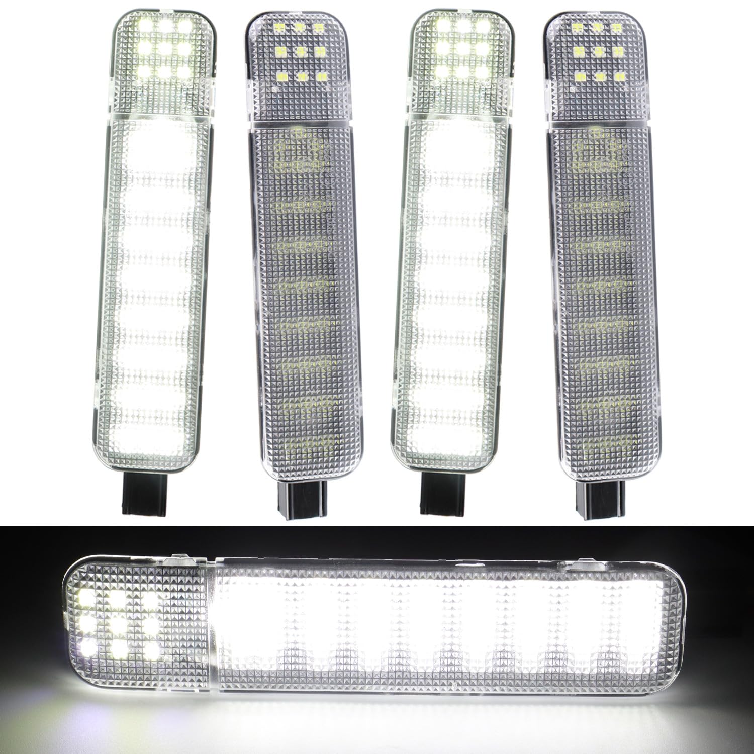 White Led Side Door Panel Lights Courtesy Light Fit for Chevy Sierra GMC C/K, Yukon Silverado 1500 2500 3500 Avalanche, Suburban, Hum-mer H2 4Pcs Car Interior Panel Lighting