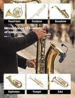 Vista 8 de EBJ Sistema de micrófono de saxofón UHF inalámbrico, micrófono de instrumento de clip, saxofón y trompeta, ecualizador preestablecido y nivel de eco