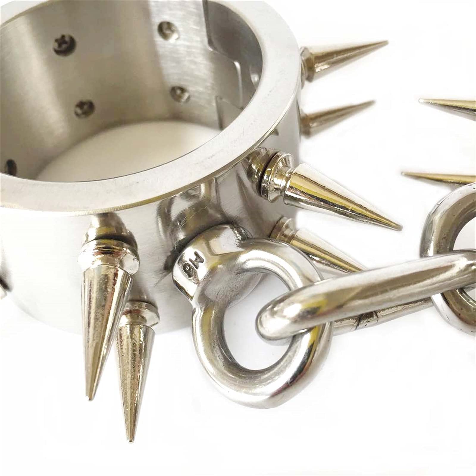Manette in acciaio inossidabile Spiky Bondage Polsini da polso Fetish Slave Accessori erotici Manette con serratura Cosplay SM Tortura Giochi sessuali per adulti Giocattoli erotici per coppie,M