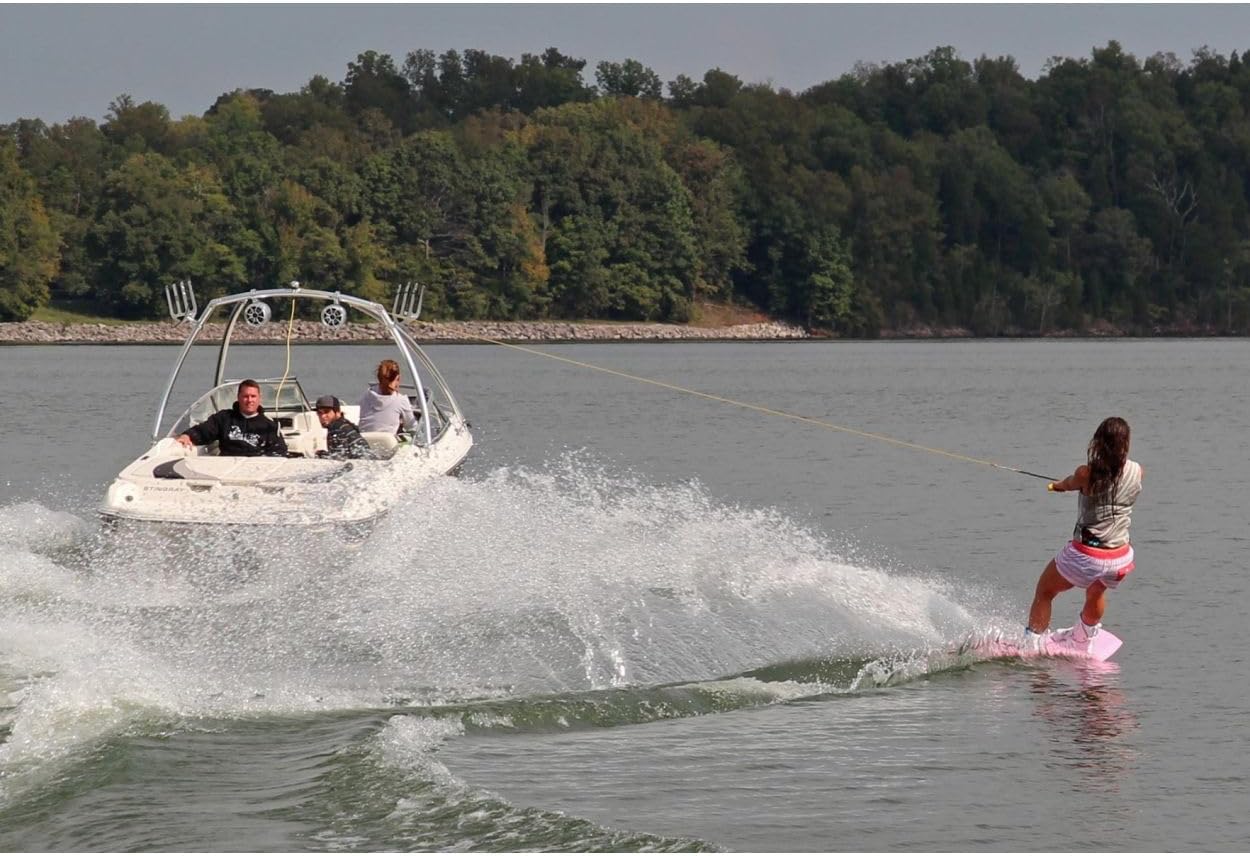 Monster Tower MTE Wakeboard Tower - Quick Release Foldable Design, Zero Torsion Mounts, Swivel Tow, 2.5" Wide Bright-Dipped Anodized Aluminum