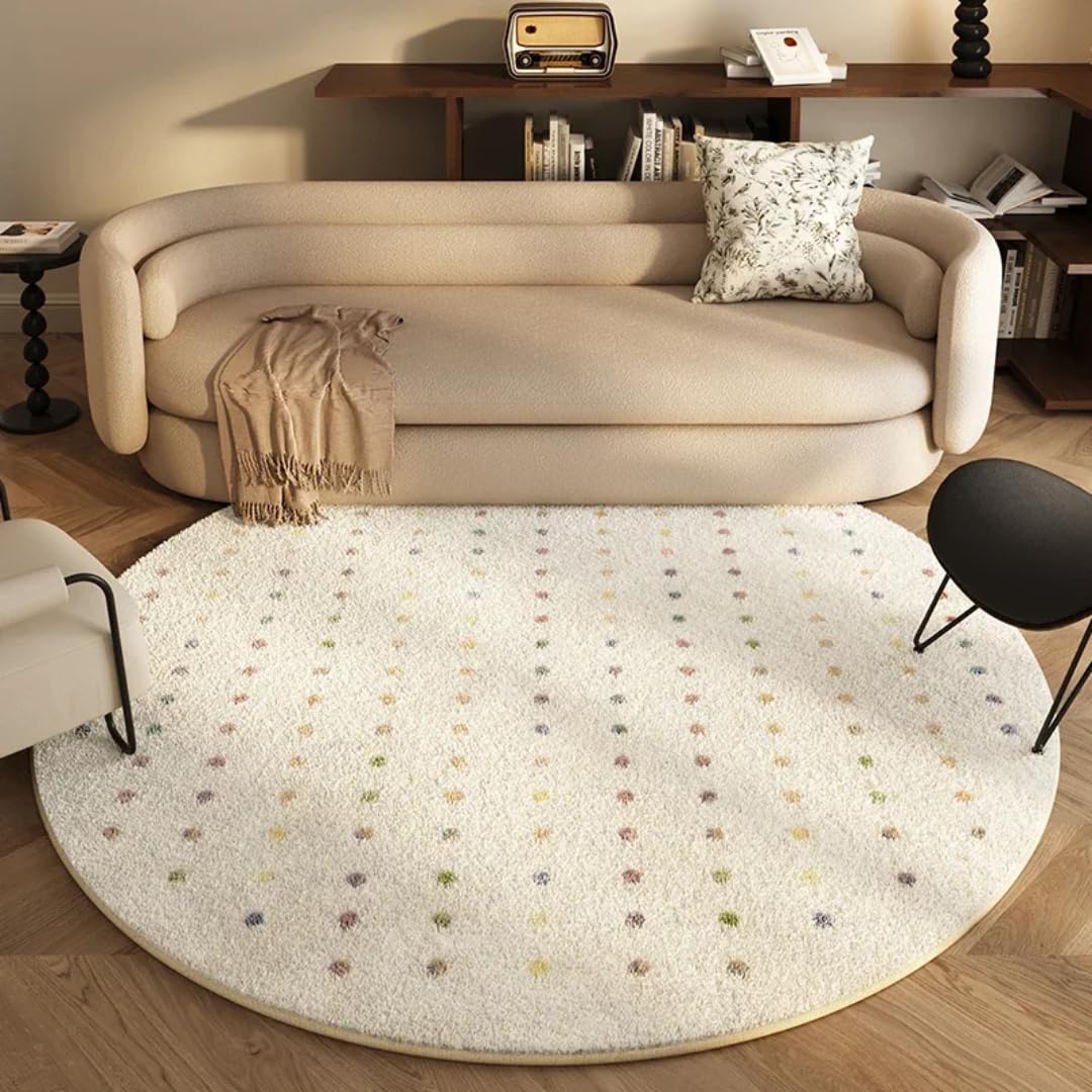 Tapis rond moelleux en peluche de haute qualité 160 x 160