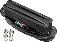Vista 6 de Musiclily Hot Rails Humbucker de un solo tamaño de bobina para guitarra eléctrica Fender Strat Stratocaster Squier, cuerpo negro con rieles negros