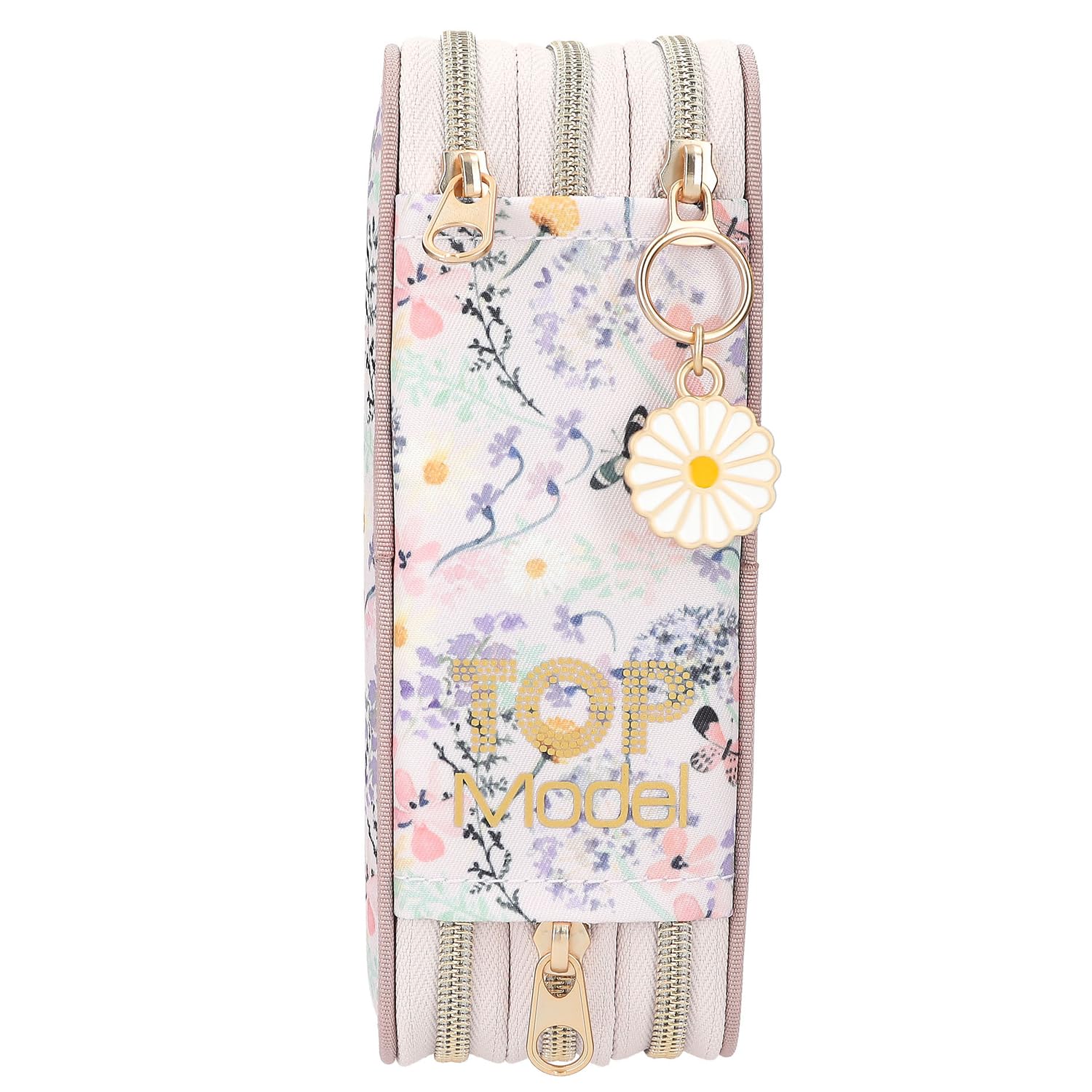 Depesche TOPModel Summer Feeling 3-Fach Federtasche Rosa mit Buntstiften Lineal Schere