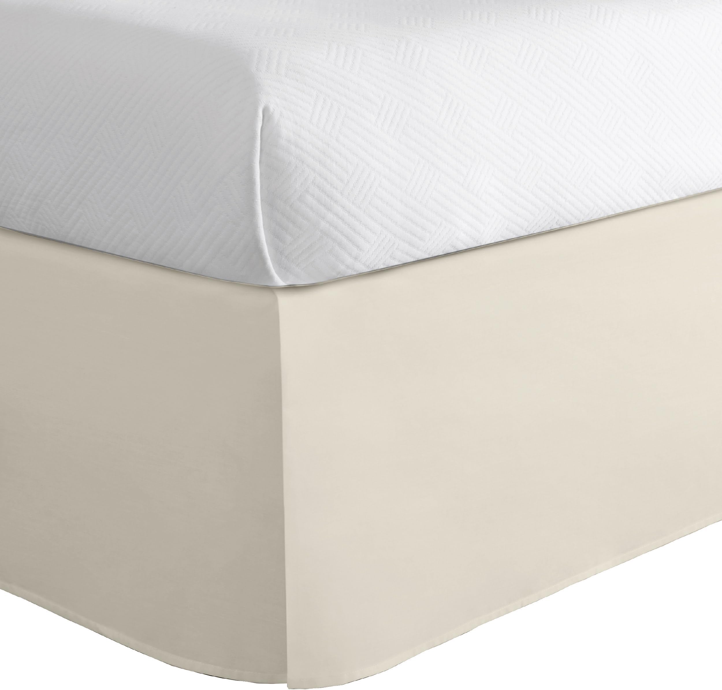 Today’s Home Classic Tailored Bed Skirt Dust Ruffle, Cotton Blend Design, 14" Drop Length, Full, Buttercream