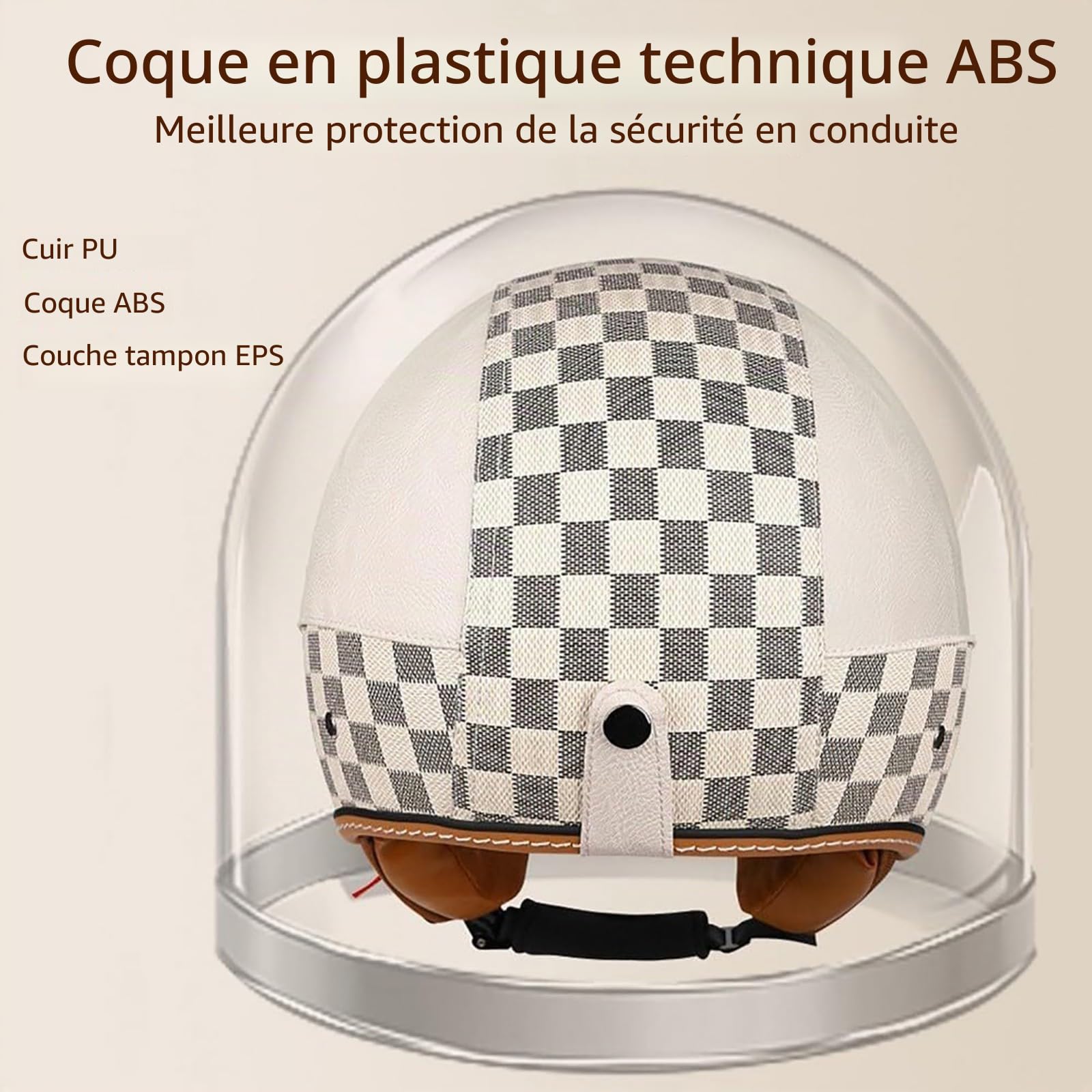 Casque Moto Jet Bluetooth Microphone Intégré, Casque Moto Certification ECE, Adultes Unisex Motocyclette Électrique 3/4 Demi Casque, pour mobylette Scooter 12,L(57-60CM)