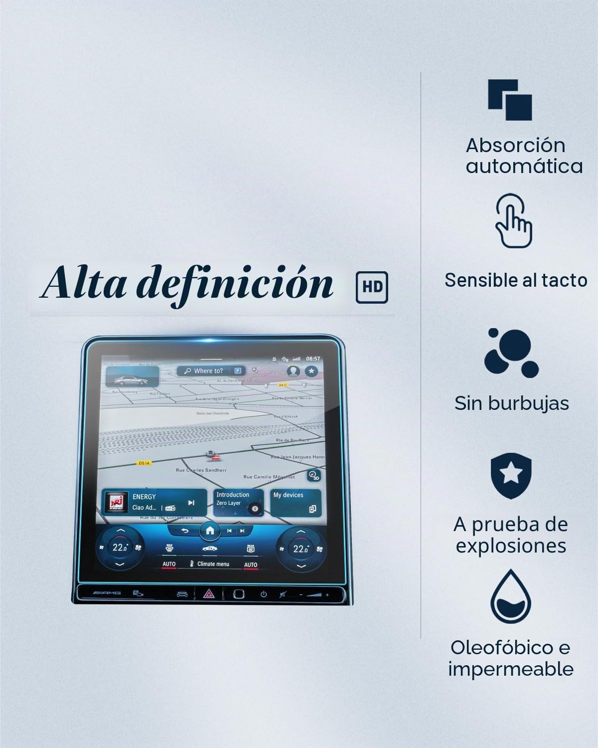 BIBO M-ercedes W206 / GLC X254 Navigation + protector de pantalla digital para M-ercedes Benz Clase C W206 / GLC X254 2022-2025 - Protector de pantalla