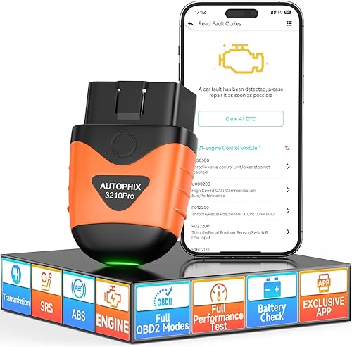 AUTOPHIX 3210 Pro OBD2 Scanner Bluetooth - Check All Engine Fault Codes for All 1996+ Vehicles - Easy DIY Car Scanner with Battery & Performance