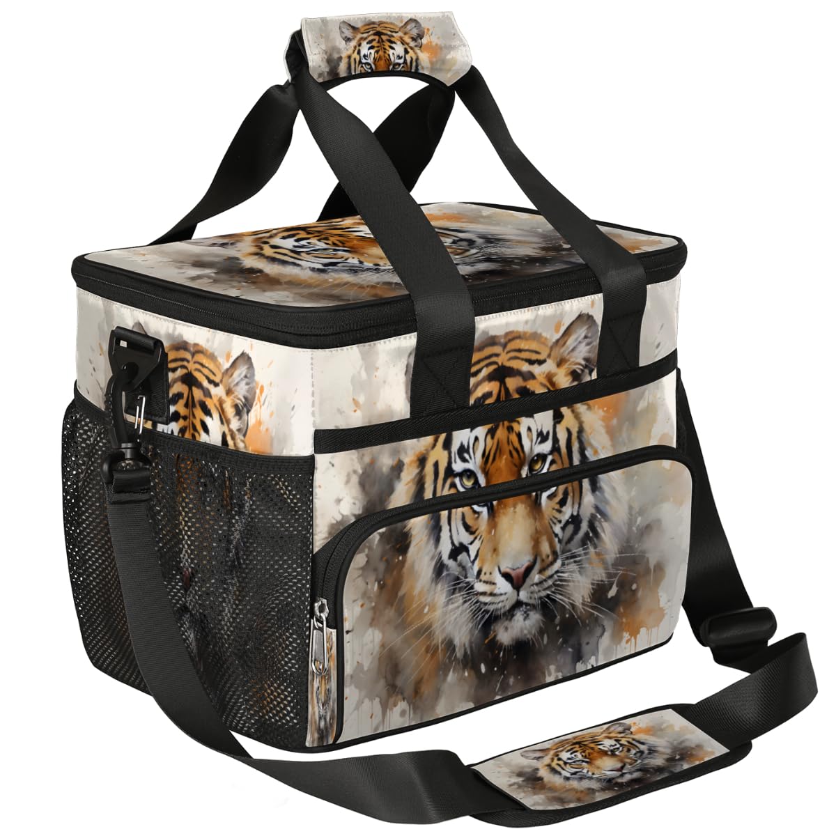 Tiger Insulated Picnic Backpack Lunch Box for Women Men Picnic Basket Tote Lunch Bag Picnic Bag Portable Lunch Bags for Picnic, Beach, Work, Trip,Office, Camp Animal Tiger