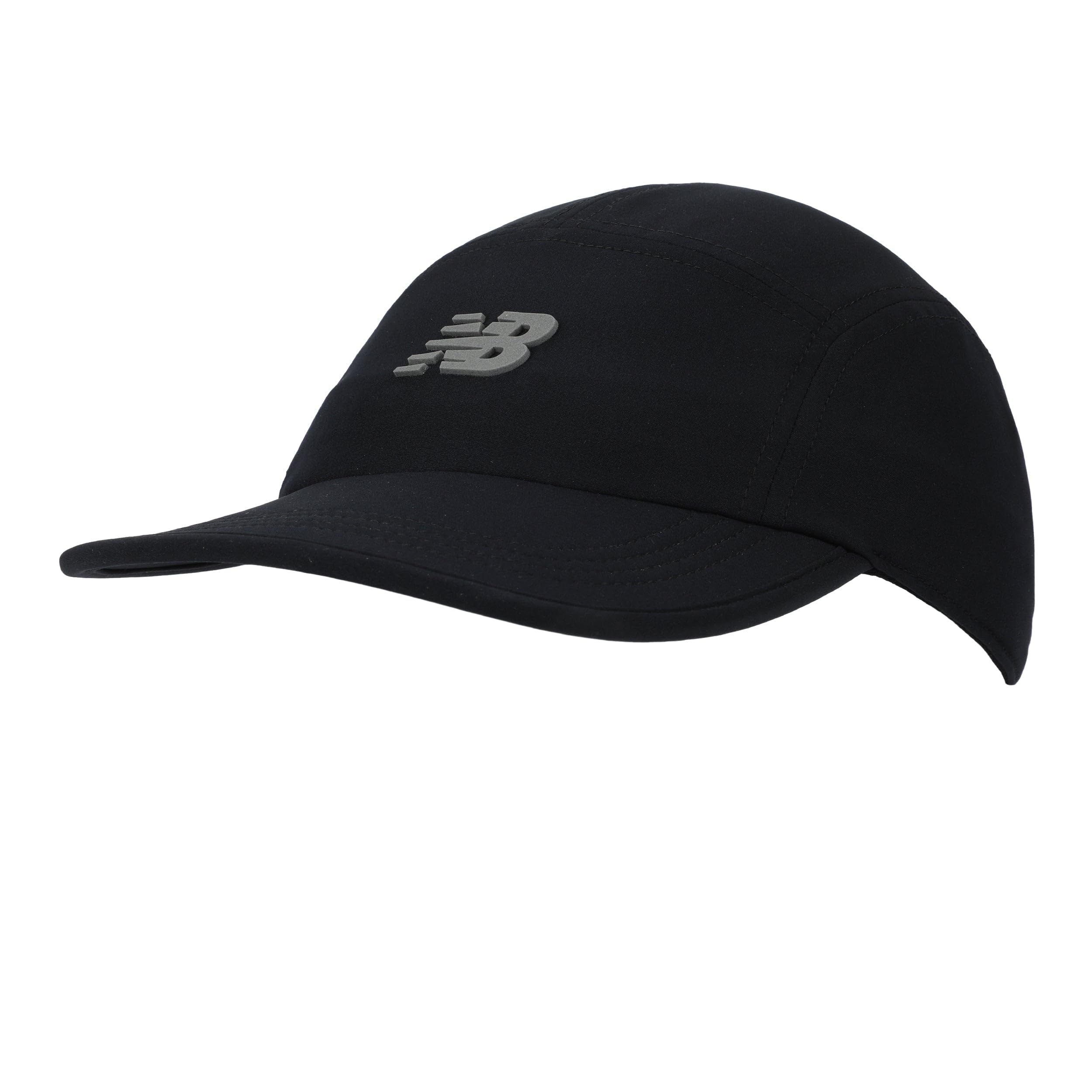 New Balance Women's Black 5 Panel Performance Hat, Running Cap