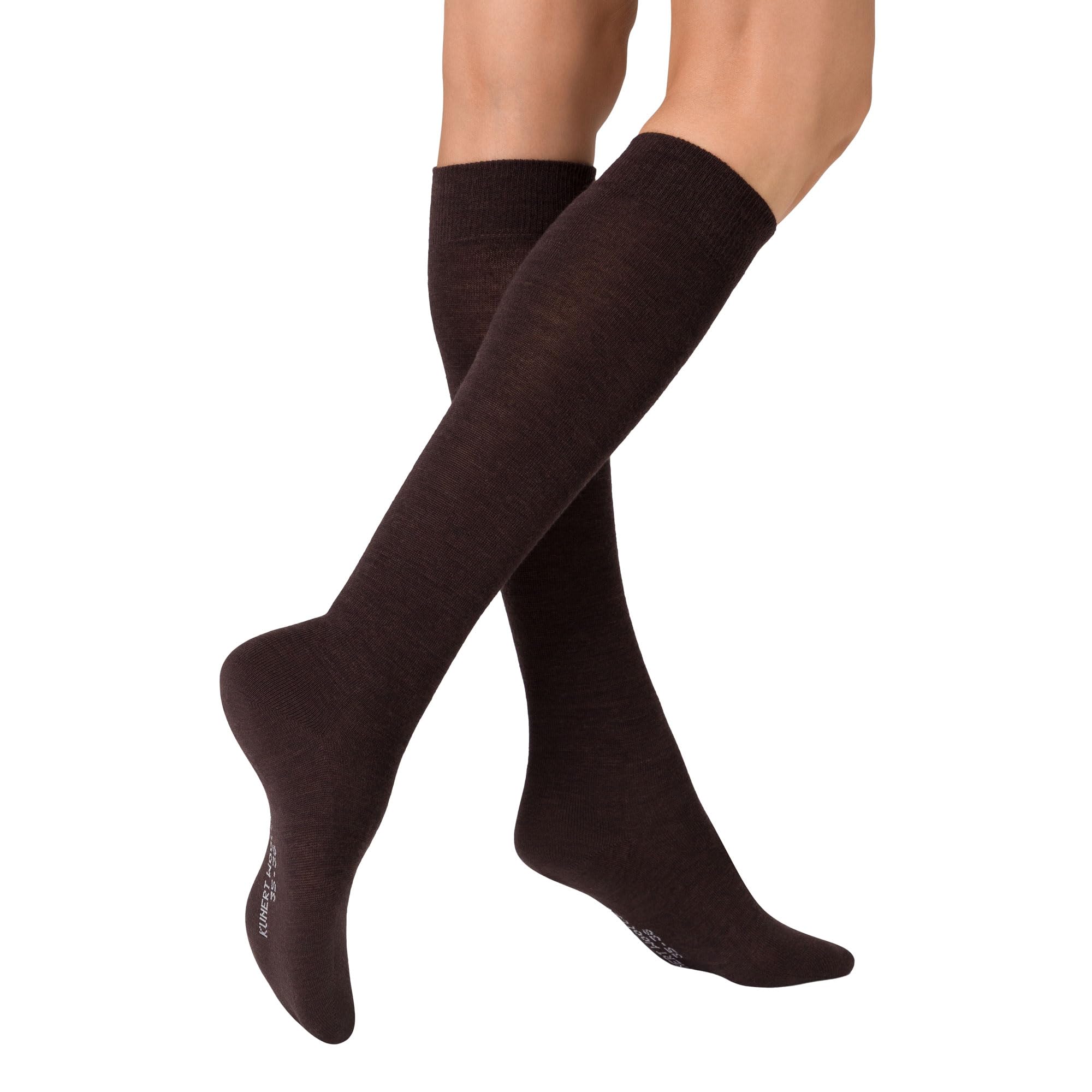 Kunert Women's Brown-Mel. Wool Care Ksd Knit Knee Socks,