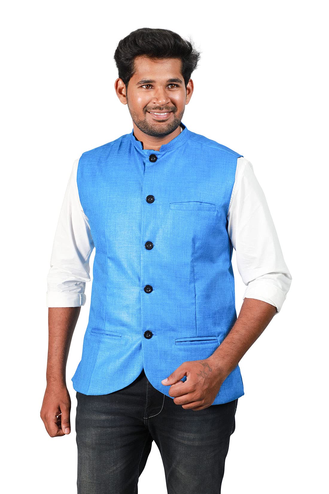 prakasam cotton Men's Cotton Blend Nehru Jacket( Sleeveless wait coat)- Colour :-picture-22