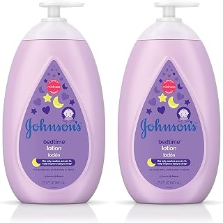 Johnson's Calming Bedtime Baby Lotion, Hypoallergenic and Paraben Free, Twin-Pack, 2 x 27.1 fl. oz